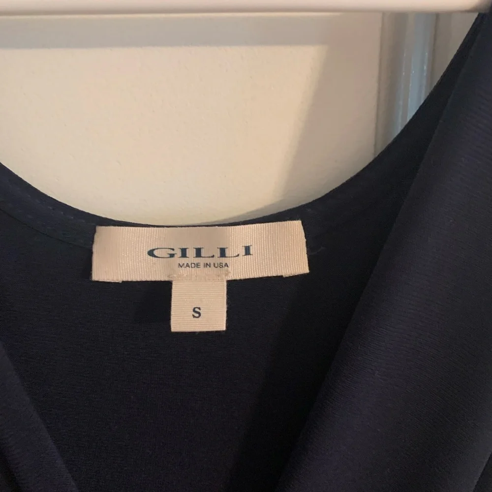 Gilli Navy v-neck wide leg jumpsuit - Picture 4 of 4